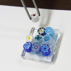 《透明/φ2-3mm》ムラーノ島 ミルフィオリ 100g　millefiori 6枚目の画像