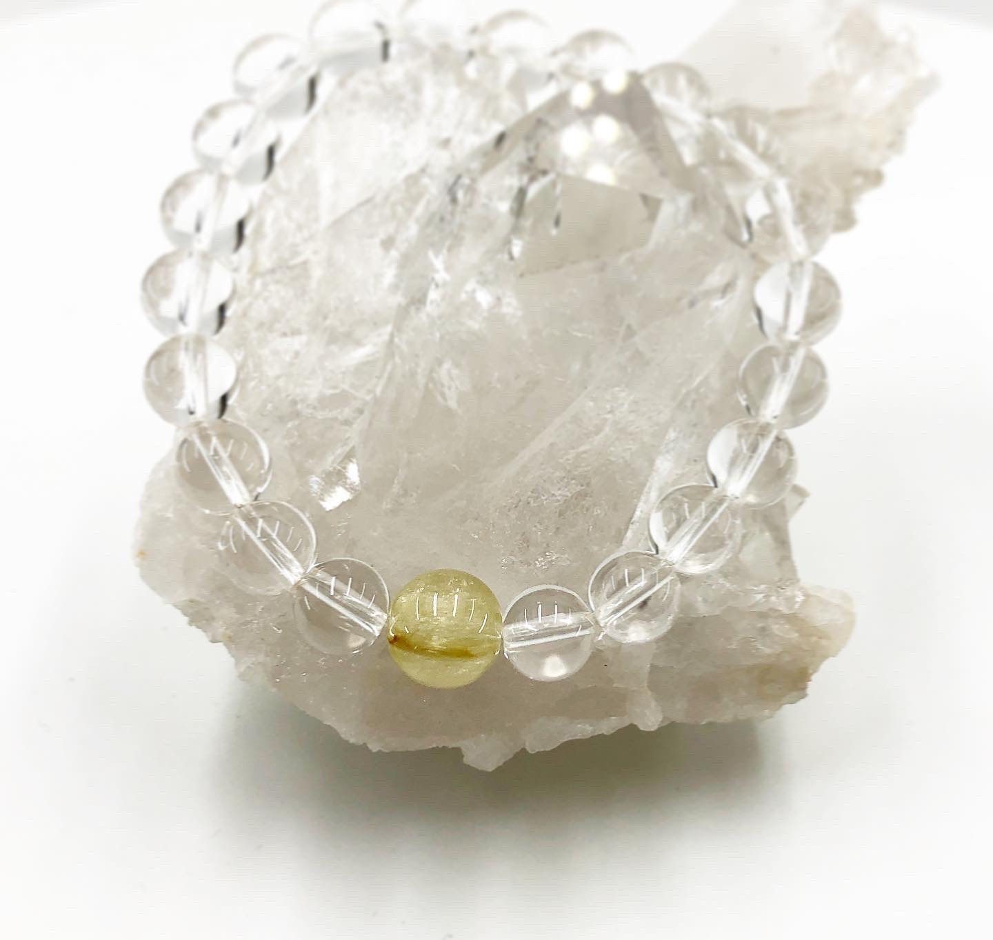 【1点もの】ゴールドルチルクォーツ10mm ブレスレット （No,103）