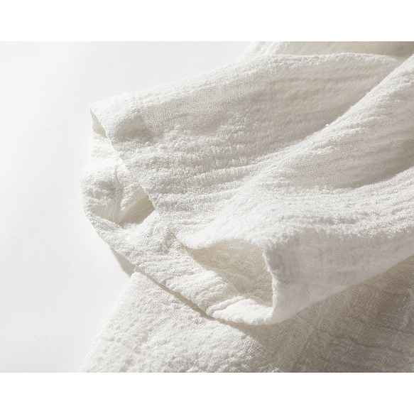 羽織り　コート　大きいサイズカーディガン　綿麻　ホワイト＃L068WH 7枚目の画像