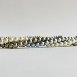 ガラスパール3連ツイストネックレス/ブルーmix/R/made in japan 4枚目の画像