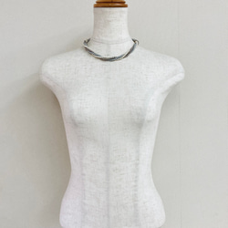 ガラスパール3連ツイストネックレス/ブルーmix/R/made in japan 6枚目の画像