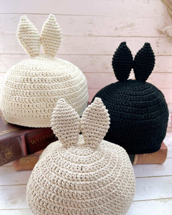 ウサギ帽子 うさみみ帽子 帽子(ベビー・キッズ) haru.knit 通販