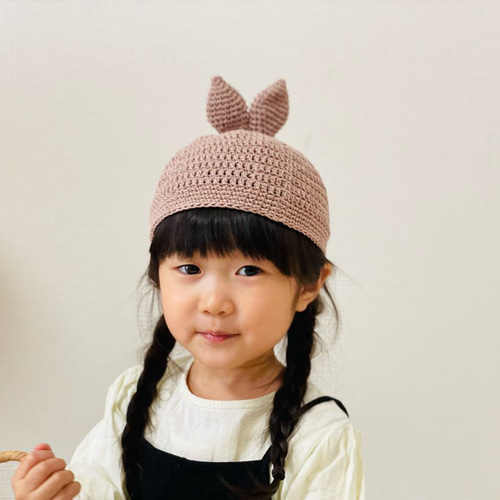 ウサギ帽子 うさみみ帽子 帽子(ベビー・キッズ) haru.knit 通販