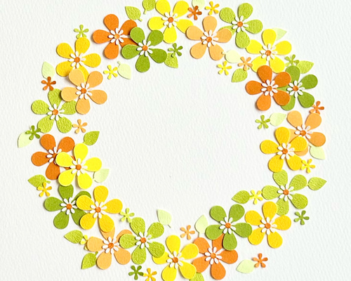 クラフトパンチのカラフルお花と葉っぱのセット〜イエロー アルバム