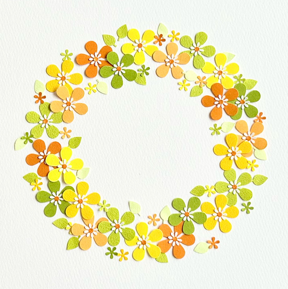 クラフトパンチのカラフルお花と葉っぱのセット〜イエロー アルバム