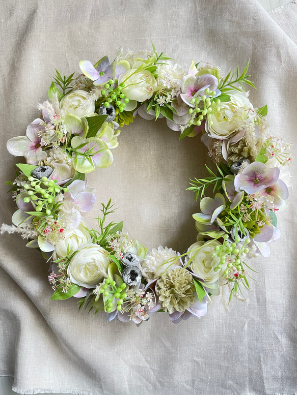 アーティフィシャルフラワーリース30cm フラワーリース玄関リースリース