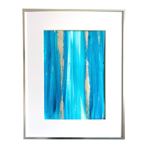 OCEAN - 青 海 絵画 作品 アート かっこいい 洗練 ゴールド シルバー