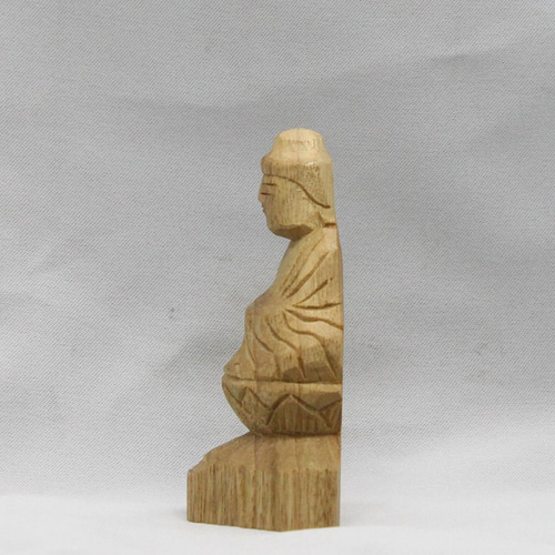 仏像 円空仏 木彫 阿弥陀如来（10cm クス材 無着色 an3220