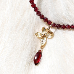 ❁Blood red 3way necklace 14kgf❁ 拘りモザンビーク産ガーネット 1枚目の画像