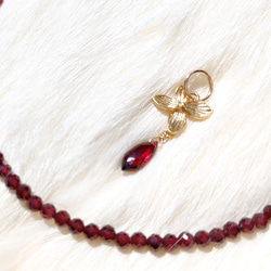 ❁Blood red 3way necklace 14kgf❁ 拘りモザンビーク産ガーネット 6枚目の画像