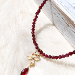 ❁Blood red 3way necklace 14kgf❁ 拘りモザンビーク産ガーネット 8枚目の画像