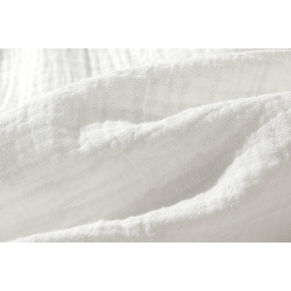 肌触りも優しく着心地がいい綿麻長袖ワンピース　ゆったりと着れるサイズワンピース　ホワイト＃L071WH 11枚目の画像