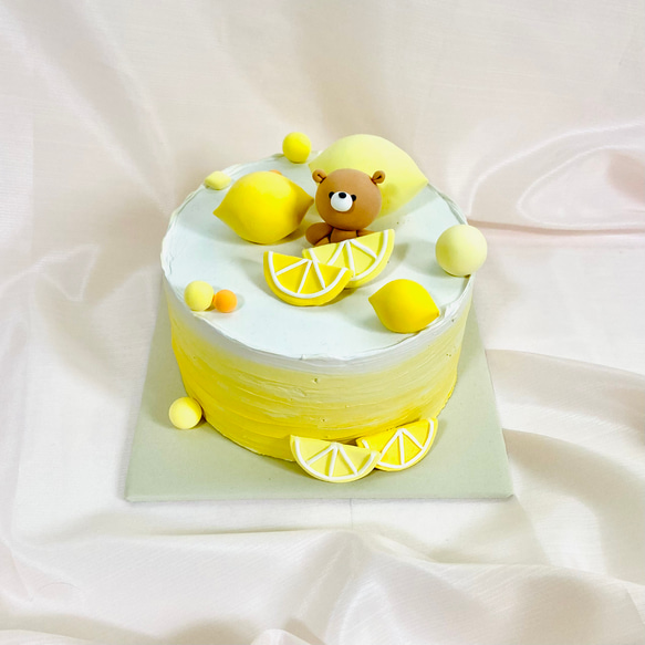 レモンとくまさんのクレイケーキ 2枚目の画像