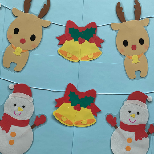 【人気】クリスマス ガーランド サンタ ハンドメイド ガーランド クリスマス サンタ 雪だるま フェルト ハンドメイド