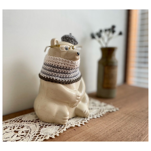 ショコラさま⋆* しろくま貯金箱用 お着替え しろくま貯金箱 夏から秋のポンチョ ボーダー 北欧 その他インテリア