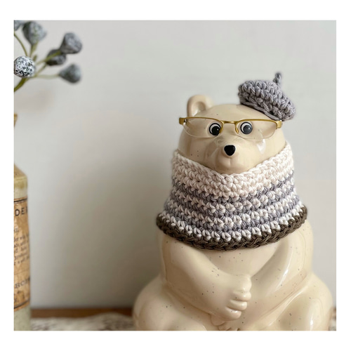 ショコラさま⋆* しろくま貯金箱用 お着替え しろくま貯金箱 夏から秋のポンチョ ボーダー 北欧 その他インテリア