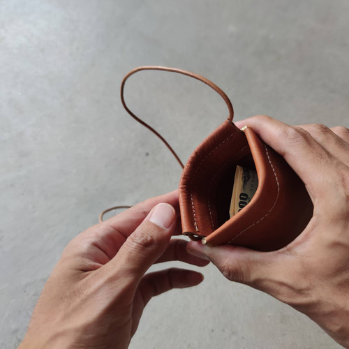 チビちゃんのための初めての革小物 おやつ お小遣い財布バッグ 本革の