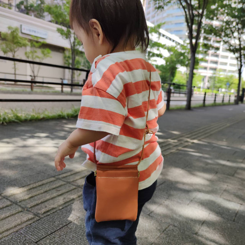 チビちゃんのための初めての革小物 おやつ お小遣い財布バッグ 本革の