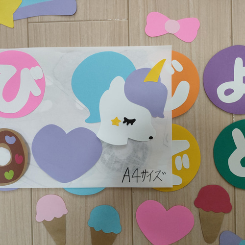 壁面飾りお誕生日 誕生日 ユニコーン 女の子 切り絵 あおといろ 壁面