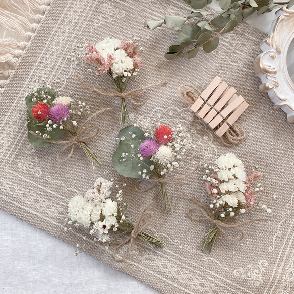 ナチュラルドライフラワーガーランド＊ミニブーケ＊ミニスワッグ