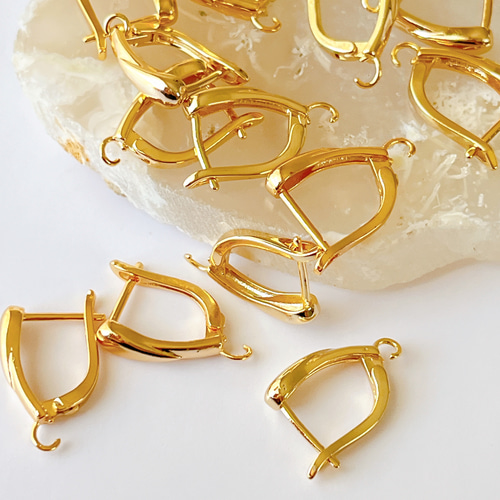 高品質 14kgf デザインピアスフック D 2ペア4個 アクセサリーパーツ