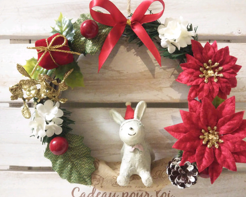 Many マニー うさぎのクリスマスリース（限定品）希少 f0e0e7e95f1efe49a9ed4c28682a8d