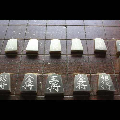 金属製将棋駒 BS-1 ヘアライン加工品 真鍮製（黄銅製）41駒 その他