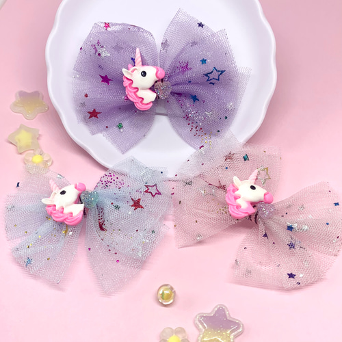 子供ヘアゴム ユニコーンチュールリボン ヘアゴム plage 通販 14539445