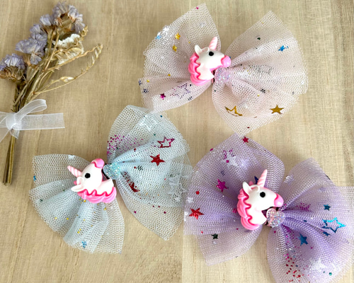 子供ヘアゴム ユニコーンチュールリボン ヘアゴム plage 通販 14539445