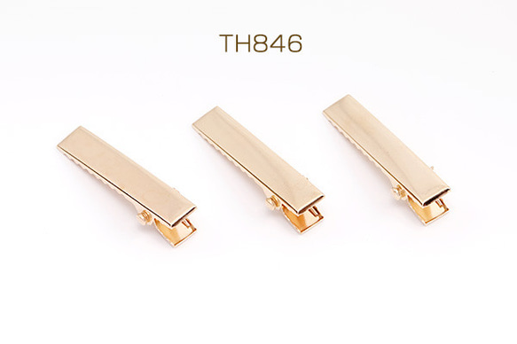 TH846 30個 ヘアクリップ 6×32mm ゴールド 3×(10ヶ） ヘアクリップ