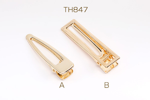 TH847-A  18個  ヘアクリップ ゴールド  3×(6ヶ） 1枚目の画像