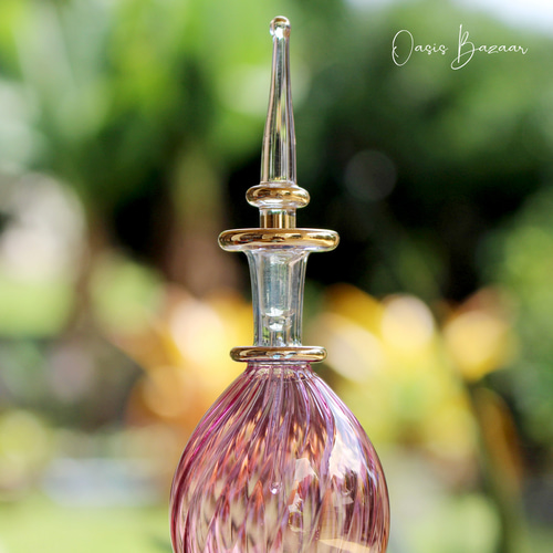 エナメル金彩 吹きガラス ルビーガラス パフューム ボトル リキュールボトル Liquid Petals 小さなパフュームボトル ガラス 香水瓶