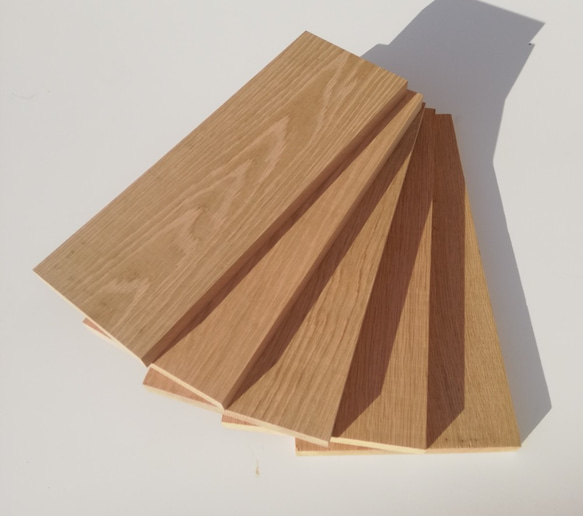 ホワイトオーク5枚セット(短材、両面プレーナー仕上)木材　端材　素材　DIY 2枚目の画像