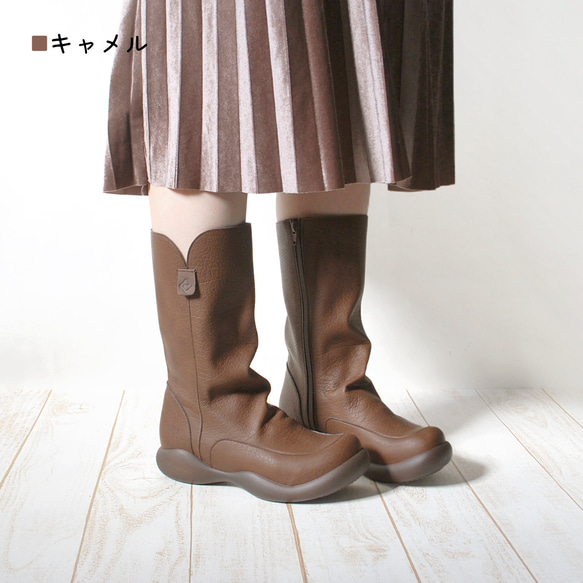 カジュアルロングブーツ オブリックシューズ ナチュラル RegettaCanoe