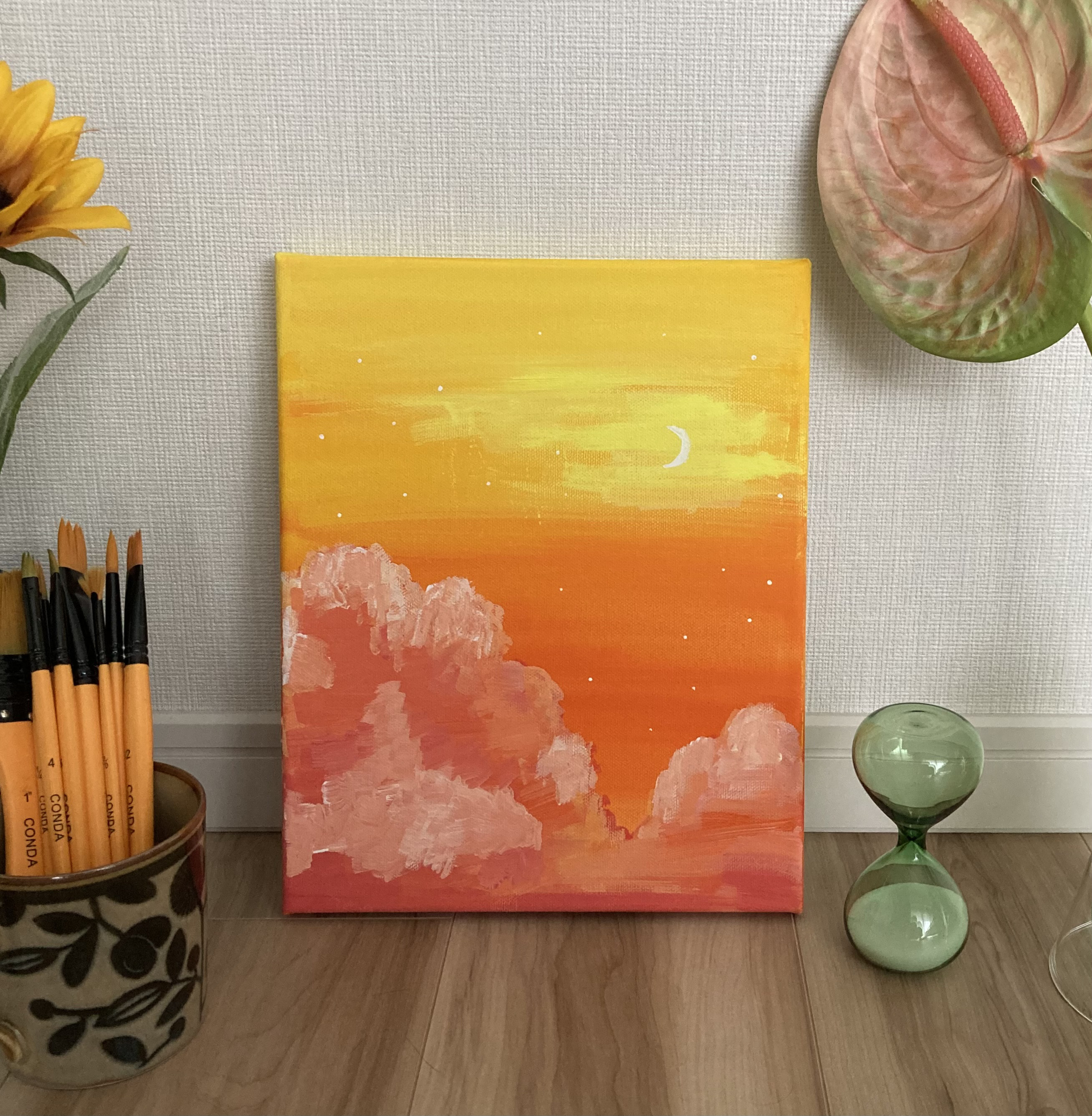 【SUN】 太陽　明るいお部屋に原画の販売です(^^) アクリル絵画 SUN】 太陽 明るいお部屋に原画の販売です(^^) アクリル絵画 SUN