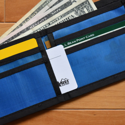 【値下げ】Dyneema 二つ折り財布 ミニ財布 コンパクト ダイニーマ ブルー 防水 billfold 7枚目の画像