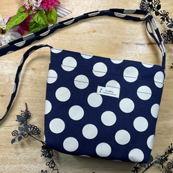 [Walking Pochette] Canvas Dot Series Navy String Dot Series 可調節弦 第1張的照片