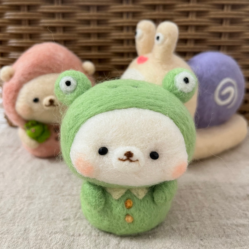 羊毛フェルト ケロケロくまちゃんᰔᩚ その他インテリア雑貨