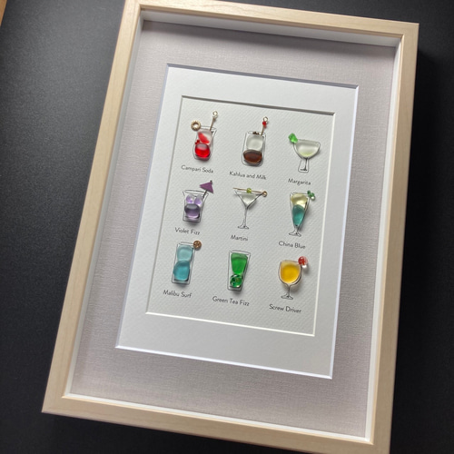 シーグラスアート『Sea Cocktail.。.:*☆』 moon.seaglass | 海のきらめくシーグラス。 涼しげなカクテルを