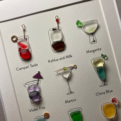シーグラスアート「カクテルコレクション」 その他アート ゆきみ工房