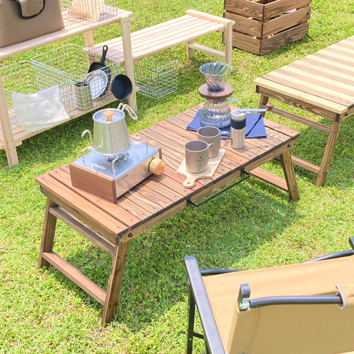 キャンプ好きの声から生まれた木製テーブル＊あなただけのキャンプ