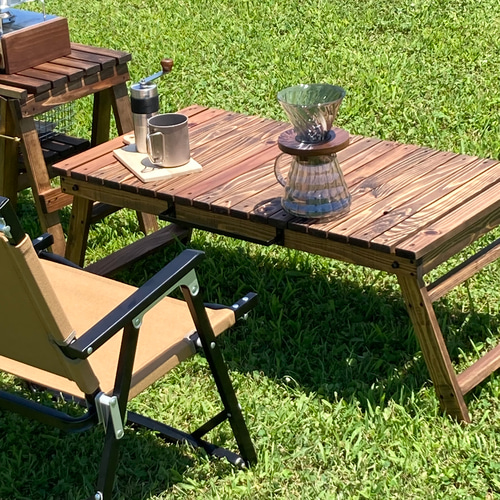 キャンプ好きの声から生まれた木製テーブル＊あなただけのキャンプ