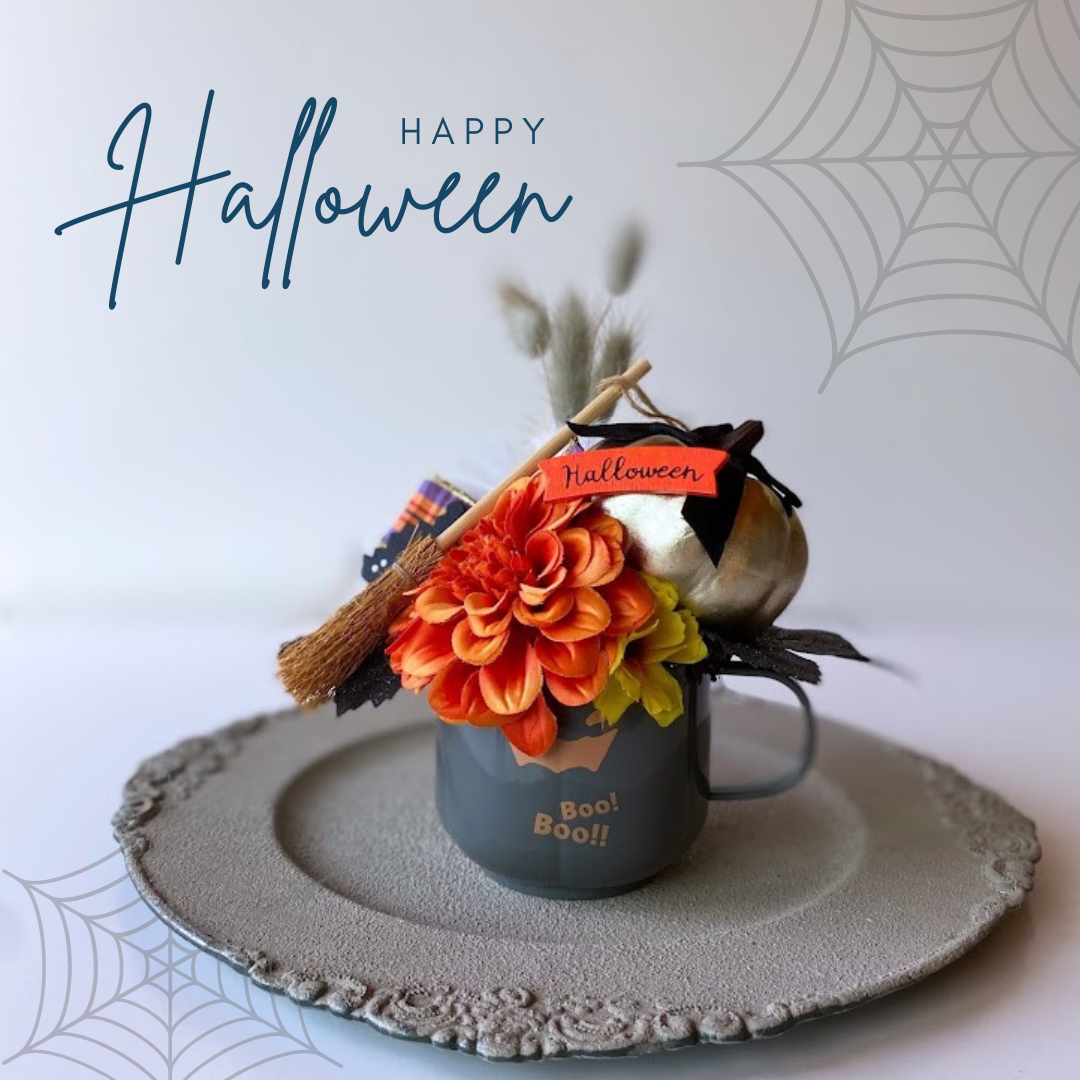 ふわもこパンプキン♡2個セット レースアレンジ☆。.:＊・ ハロウィンインテリア ふわもこパンプキン♡2個セット レースアレンジ