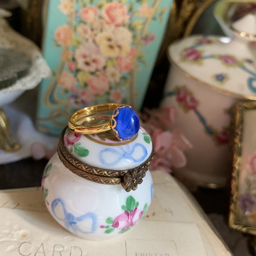 矢車菊 コーンフラワー 人工サファイア ヴィンテージ ブルー オールド  