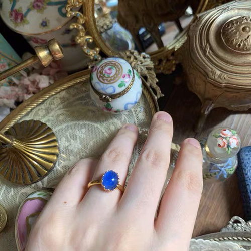 矢車菊 コーンフラワー 人工サファイア ヴィンテージ ブルー オールド