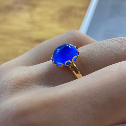 矢車菊 コーンフラワー 人工サファイア ヴィンテージ ブルー オールド