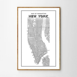 NEW YORK ニューヨーク マンハッタン Map 地図 ポスター 1枚目の画像