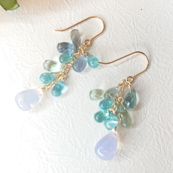 14KGF】ラブラドライトピアス(No.986P) ピアス（フック・チェーン） le