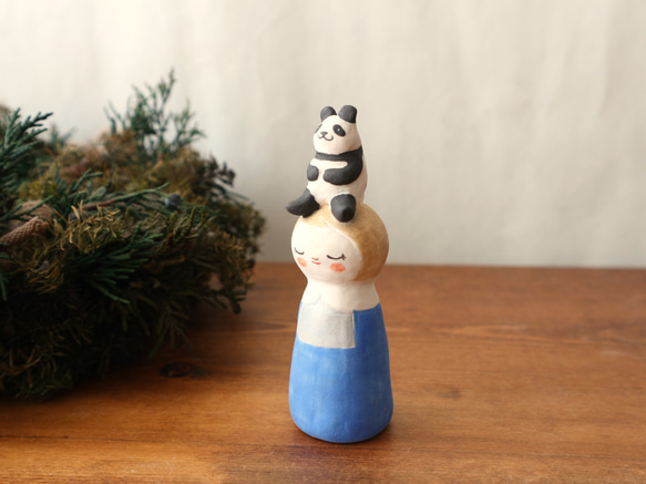 陶器で作った人形   noru doll ( ノルドール )  　パンダ 2枚目の画像