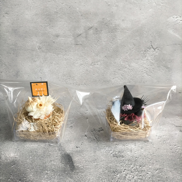 ニヒルな黒猫とおちゃめなハロウィンズ【4コセット】アレンジ　ドライフラワー　プリザーブドフラワー　ハロウィン　秋の福袋 15枚目の画像